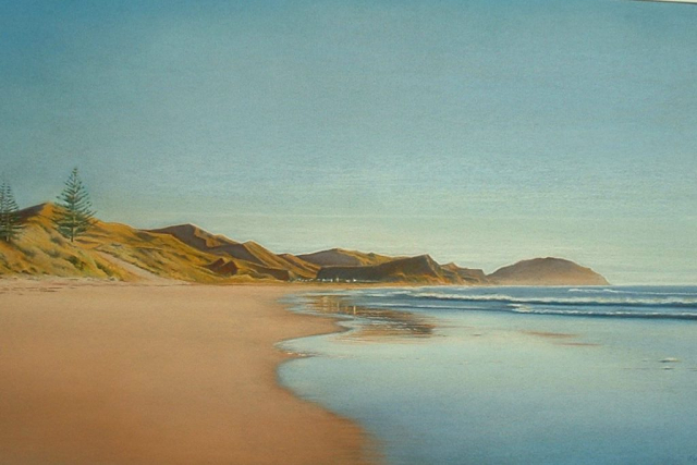 Wainui Beach,New Zealand -pastel