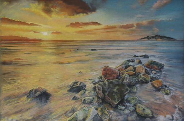 Sunset over the Isles- pastel