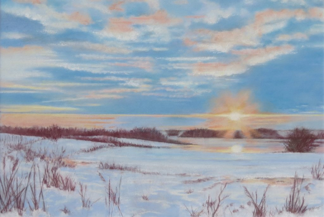 Sunset Kongelunden Strand, Denmark - pastel
