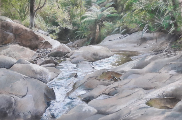 Taupo Stream, New Zealand- pastel